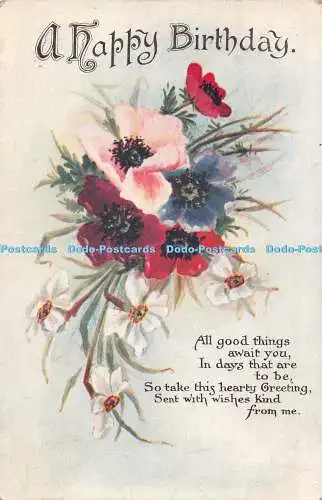 R495472 A Happy Birthday Flowers National Series 1923
