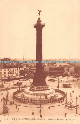 R493555 Paris Place de la Bastille T M K Imprime Illustre