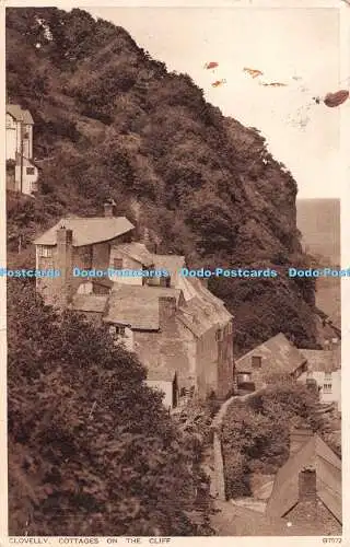 R493564 Clovelly Cottages on the Cliff G S Reilly 1930