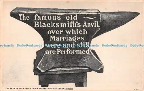 R497257 Gretna Green Der Amboss in der berühmten alten Schmiede Hugh Mackie