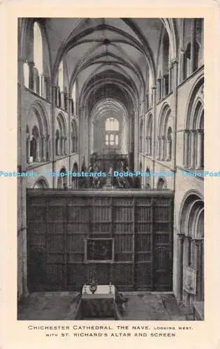 R495607 Chichester Cathedral Das Kirchenschiff mit Blick nach Westen mit St Richard Altar und Scr