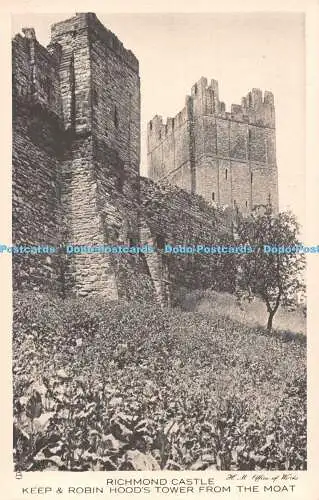 R495625 Richmond Castle Keep and Robin Hood Tower From The Moat H M Office of Wo