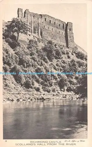 R495626 Richmond Castle Scolland Hall From the River H M Office of Works The Rem