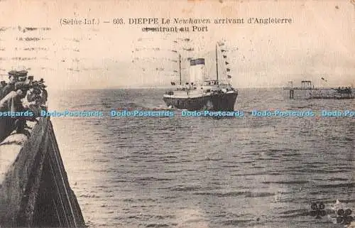 R497361 Dieppe Le Newhaven arrivant d Angleterre et entrant au Port Maurice Tess