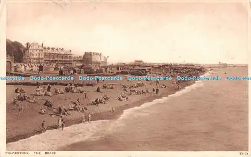 R497385 Folkestone The Beach Photochrom 1927