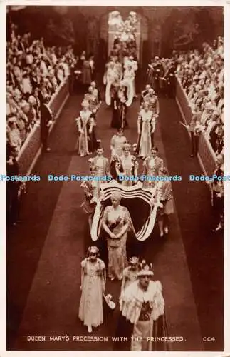 R495851 Queen Mary Prozession mit den Prinzessinnen Valentinstag Krönung Souvenir