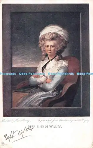 R493942 Mrs Cosway V grüner Mezzotin-Graveur nach H Majestät Tuck The Olde Druck