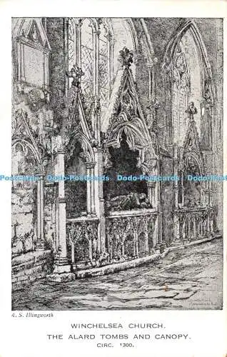 R493999 Winchelsea Church The Alard Tombs and Canopy A S Illingworth