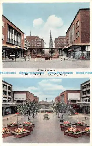 R494097 Upper and Lower Precinct Coventry H and J Bust Nu Kuler Postkarte Multi V