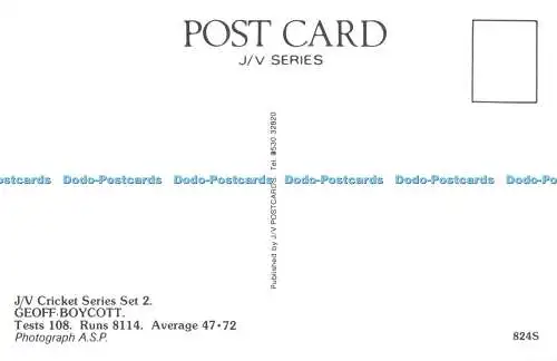 R494118 G Boykott Geoff Boykott J V Postkarten J V Cricket Serie Set 2 A S P