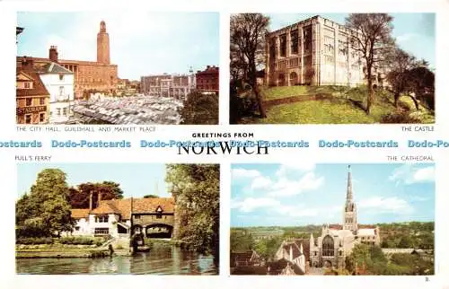 R499610 Grüße von Norwich Cotman Color Jarrold Mehrfachansicht