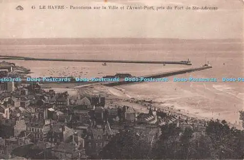 R501093 C A P 45 Le Havre Panorama sur la Ville et lAvant Port pris du Fort de S