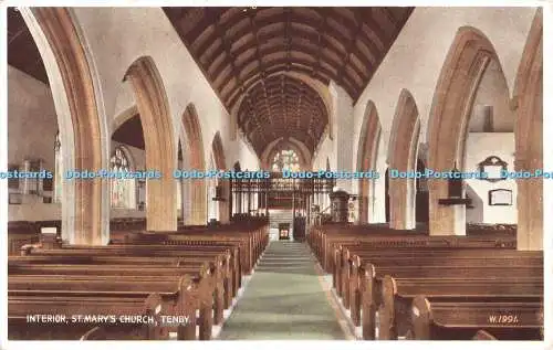 R499790 Interieur St Marys Kirche Tenby W 1991 Valentines Carbo Farbe Valentines