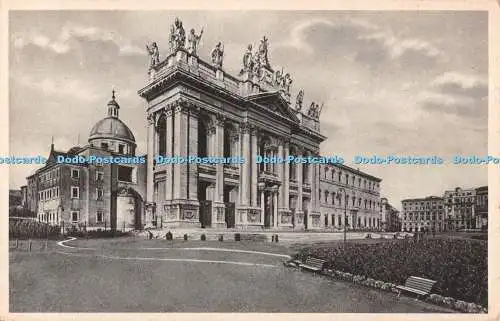 R496257 Facciata principale Papale Arcibasilica Lateranense Roma Fotogravure B N