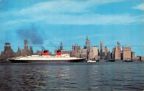 R496274 Downtown Skyline mit S S Elizabeth New York City Alfred Mainzer Dextone