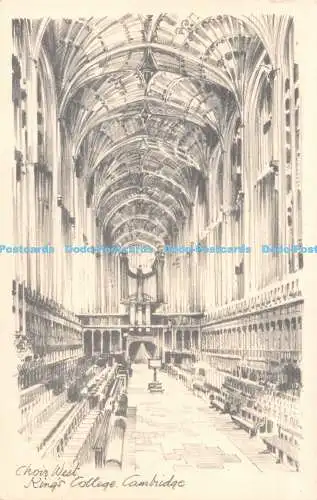 R498412 Choir West Kings College Cambridge The Copper Kettle W P Series Pencil S