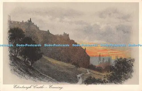 R500206 Edinburgh Castle Evening E T W Dennis Etchette Serie