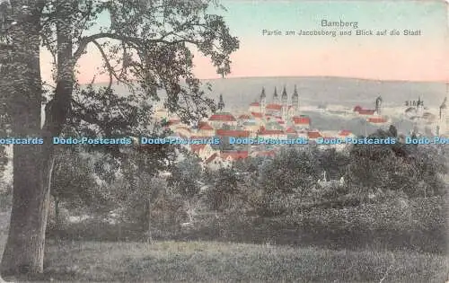 R500227 Bamberg Partie am Jacobsberg und Blick auf die Stadt Reinicke und Rubin