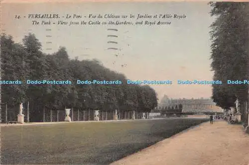 R500401 Versailles Blick auf den Park vom Schloss auf die Gärten und die Royal Avenue