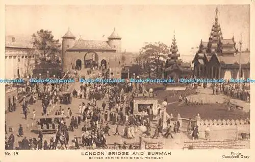 R502273 British Empire Exhibition Wembley London Bridge and Burmah Campbell Gray