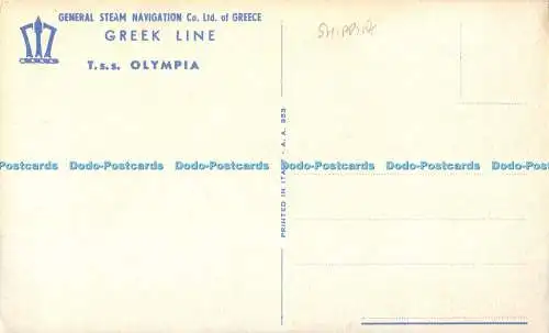 R502313 General Steam Navigation Co Greek Line T S Olympia