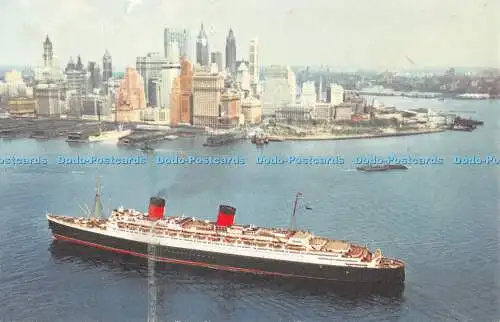 R502352 Cunard R M S Queen Elizabeth Postkarte