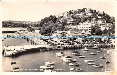 R502747 The Harbour and Waldon Hill Torquay K 4539 Valentines RP