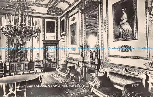 R502828 White Drawing Room Windsor Castle 17771 Valentines RP 1961