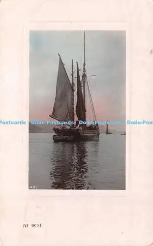 R502931 At Rest Segelboot P171 Rotary Photographic Plate Sunk Gem Series 1907