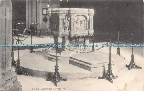 R503324 Lichfield Cathedral The Font Tuck Collotype 1915