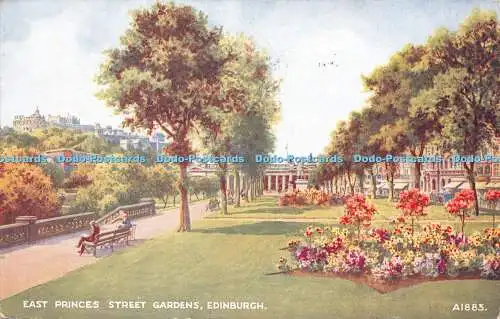 R503429 Edinburgh East Princes Street Gardens Valentine Art Farbe B F C Parr 19