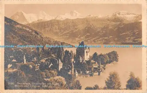 R503994 Thunersee Oberhofen mit Eigermönch und Jungfrau Wehrli