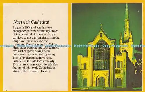 R504042 Norwich Cathedral wurde 1096 begonnen und mit Stein verkleidet, der aus der Norm herübergebracht wurde