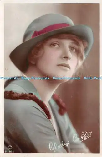 R504160 B 136 1 Gladys Cooper handbemalt Echtfoto British Beauty Rotary