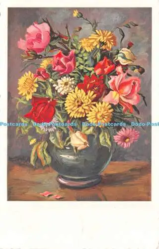 R504187 Blumen in einer Vase Gemälde A F K H Postkarte