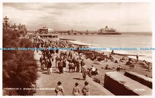 R504310 Promenade und Bandstand Eastbourne G 3506 Valentines RP 1938