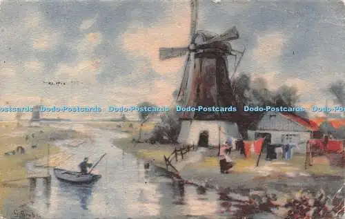 R504439 G Grobe 1921 Windmühle Postkarte