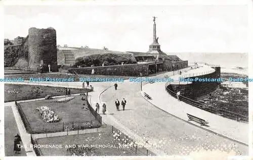 R504524 Aberystwyth The Promenade and War Memorial Valentine Silveresque