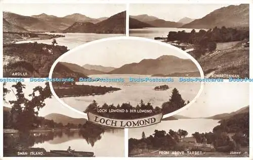 R504837 Loch Lomond Ardlui Schwaneninsel von oben Tarbet Valentinstag Foto braun M