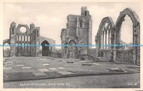 R506607 Elgin Cathedral Nave from S E 87967 Valentines Bromotype Series