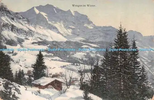 R505057 Wengen im Winter Photochromie Postkarte