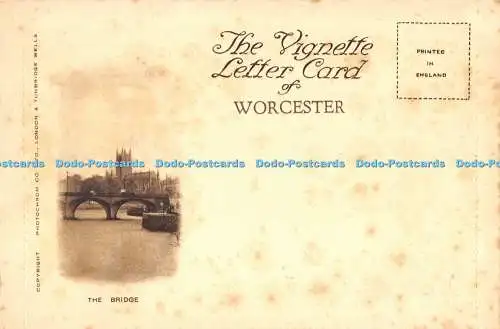 R506752 Worcester Cathedral S W The Bridge The Vignette Letter Card of Worcester