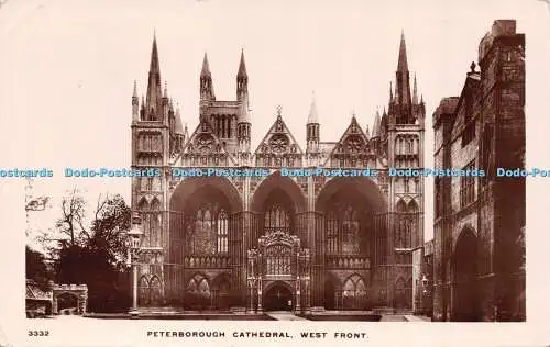 R505100 Peterborough Cathedral West Front W H S Kingsway Echtfoto Serie