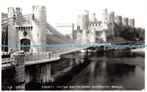 R508216 C 24 B A W H Conway Castle and Telfords Suspension Bridge RP Hutton Alde