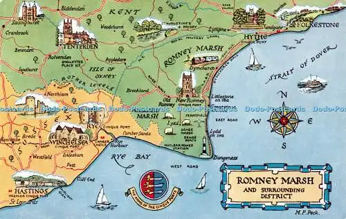 R508258 Romney Marsh and Surrounding District M F Peck Map Salmon