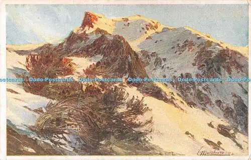 R506975 Berge Gemälde E Marchioro Vallarsa V Uff Censura Bergamo 18 3 1918