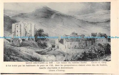 R508667 Saint Nectaire en 1830 Les ruines du chateau feodal Cliche G Cany Il fut