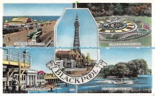 R505744 Blackpool Talbot Square and North Pier Flower Clock Stanley Park D Const