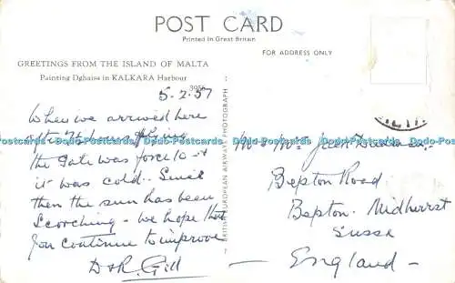 R505786 H M S Lochmore Grüße von der Insel Malta Dghaisa in Kalkara Har