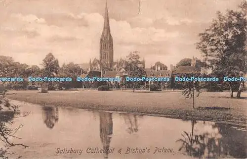 R505847 Salisbury Cathedral and Bishop Palace F Frith No 56362 1913